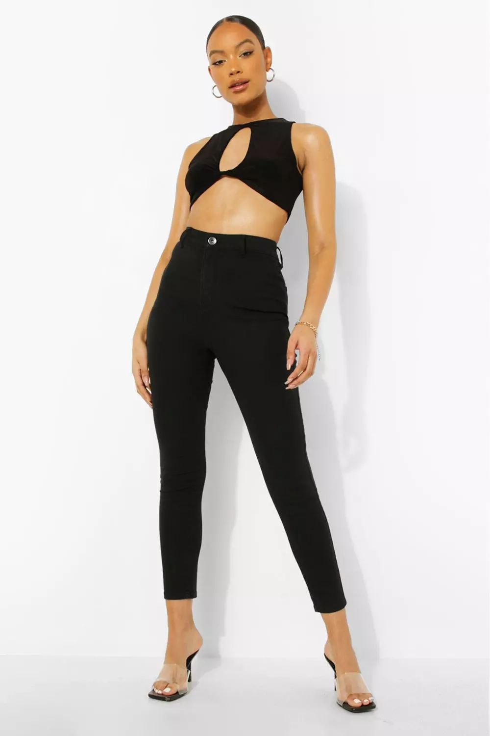 Black high waisted outlet disco pants